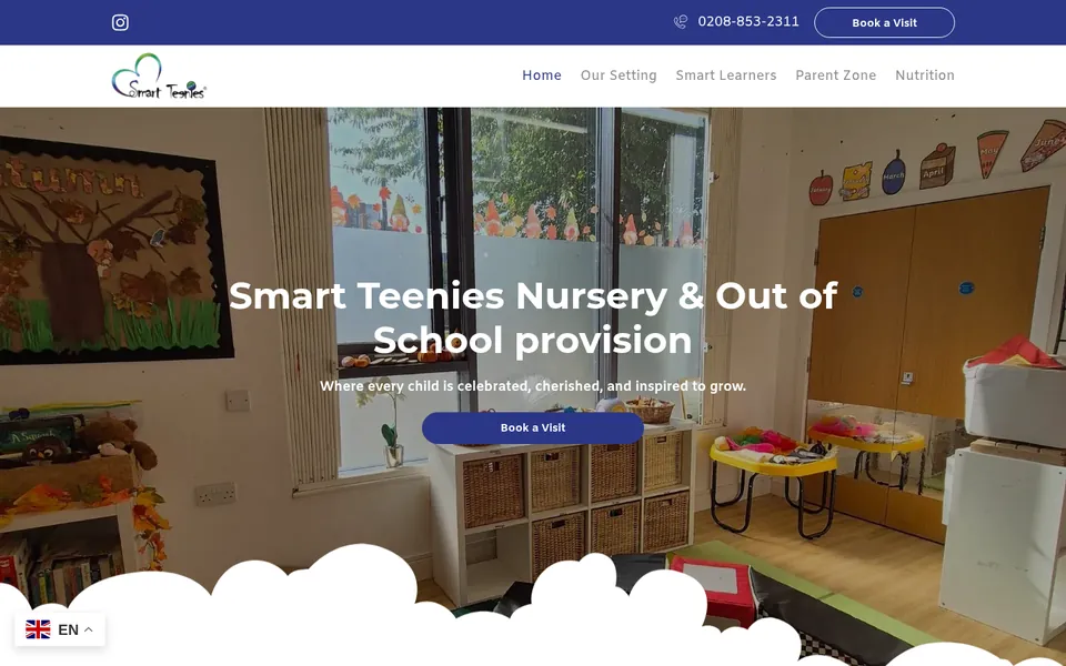 Smart Teenies home page on a desktop screen