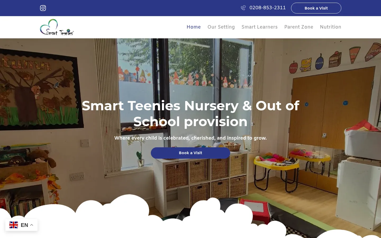 Smart Teenies home page on a desktop screen